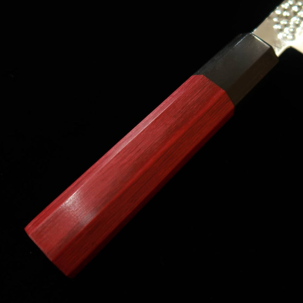 V.ROAD  濃州正恒作 Nosyu Masamune ペティ VG10 鎚目 33層ダマスカス 積層強化柄 赤×黒（150mm）