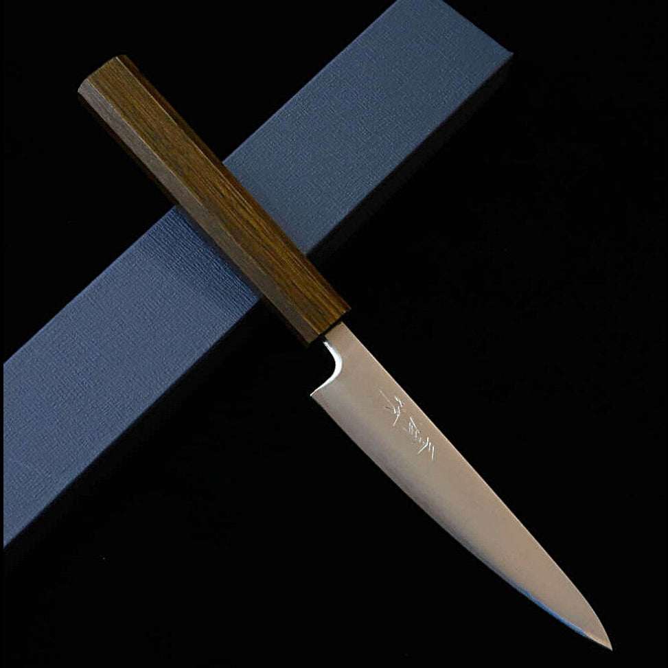 MIURA Miura Petty Aogami Super pulido, mango octogonal de roble negro (135 mm)