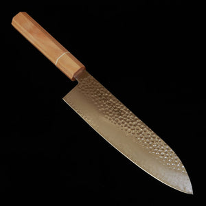 V.ROAD Nosyu Masatsune 三徳 VG10 martelado Damasco 33 camadas cabo laminado reforçado branco × branco (180 mm)