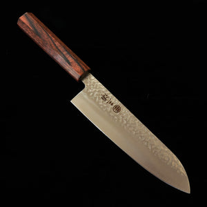 MIURA santoku AUS8 martelado cabo de mogno 180 mm