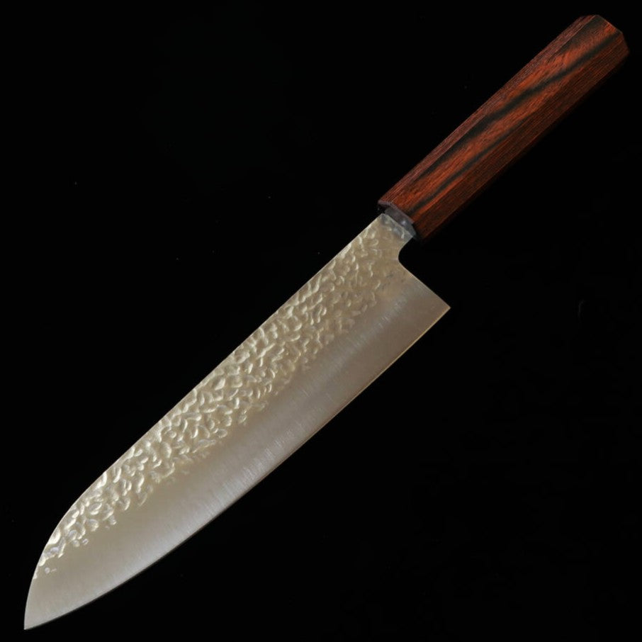 MIURA santoku AUS8 martelado cabo de mogno 180 mm