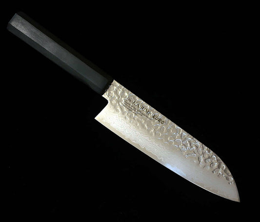 Sumikama SUMIKAMA – Santoku – Acier au molybdène – Damas – Manche en bois stratifié renforcé KURO KR-35017 (170 mm)