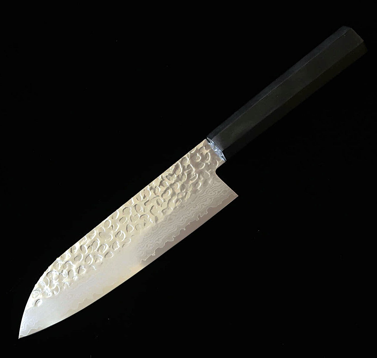 スミカマSUMIKAMA 三徳 モリブデン鋼 ダマスカス 積層強化木柄 KURO  KR-35017 （170mm）