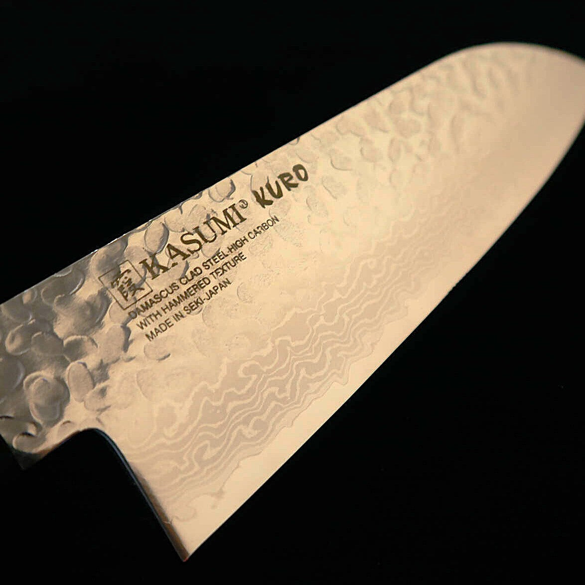 SUMIKAMA スミカマ santoku acero molibdeno, damasco, mango de madera laminada reforzada KURO KR-35017 (170 mm)
