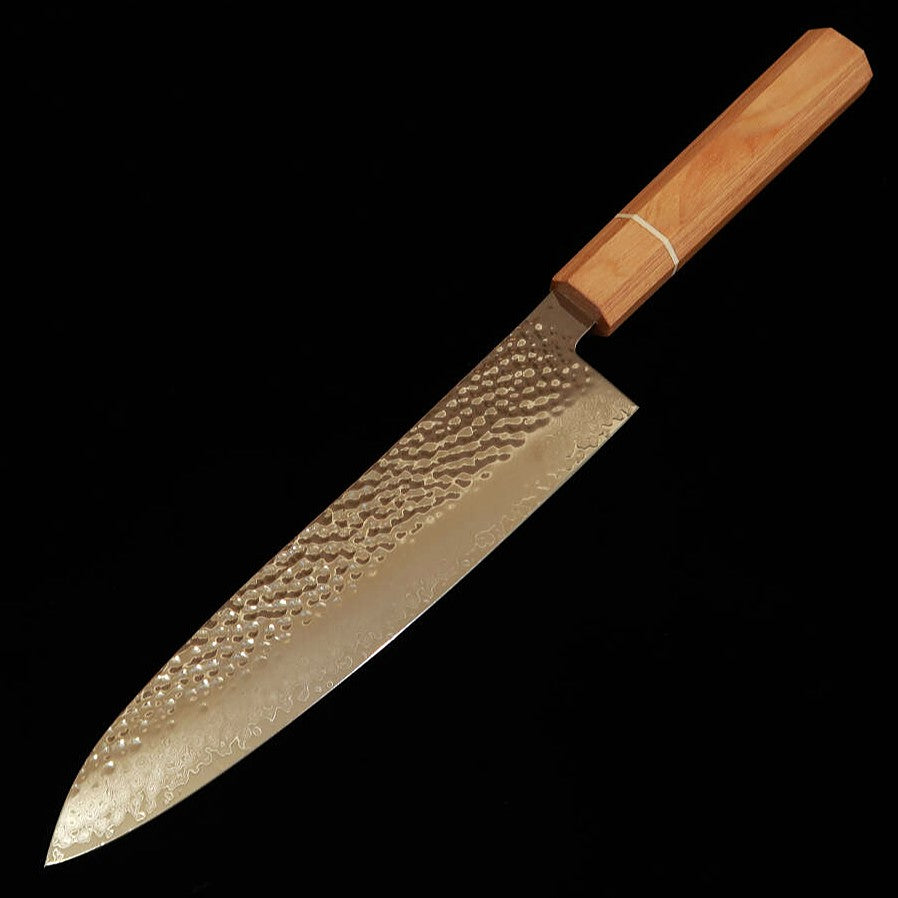 V.ROAD Nosyu Masamune Gyuto, VG10 Tsuchime 33-Layer Damascus, Laminated Reinforced Handle White x White (210mm)