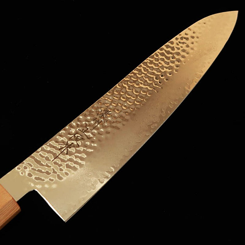 V.ROAD Nosyu Masamune Gyuto, VG10 Tsuchime 33-Layer Damascus, Laminated Reinforced Handle White x White (210mm)