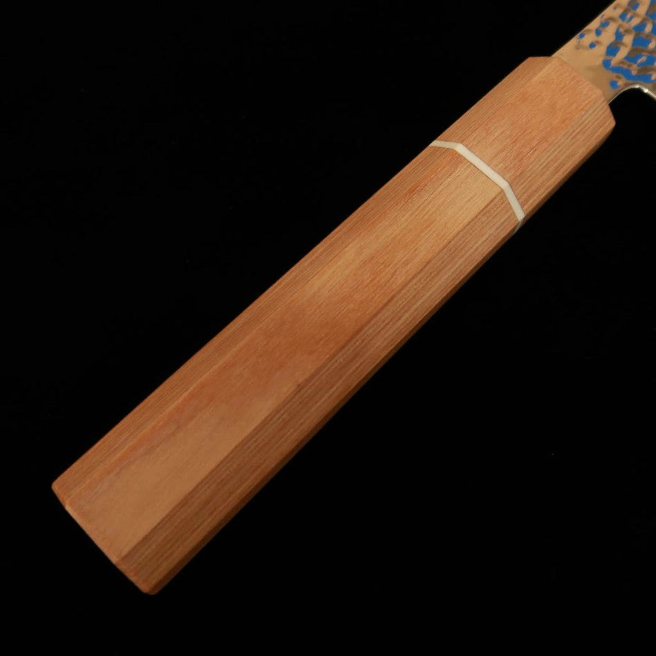 V.ROAD Nosyu Masamune Gyuto, VG10 Tsuchime 33-Layer Damascus, Laminated Reinforced Handle White x White (210mm)