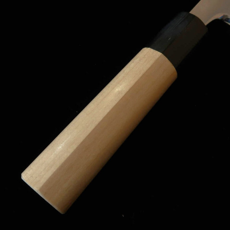 Miura Deba – Acier Shirogami n°2 Jo-Kasumi – Manche en Magnolia en forme de Châtaigne (150 mm / 165 mm)