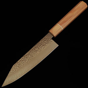 V.ROAD Nosyu Masamune Kiritsuke, VG10 Tsuchime 33-Layer Damascus, Laminated Reinforced Handle White x White (180/210mm)