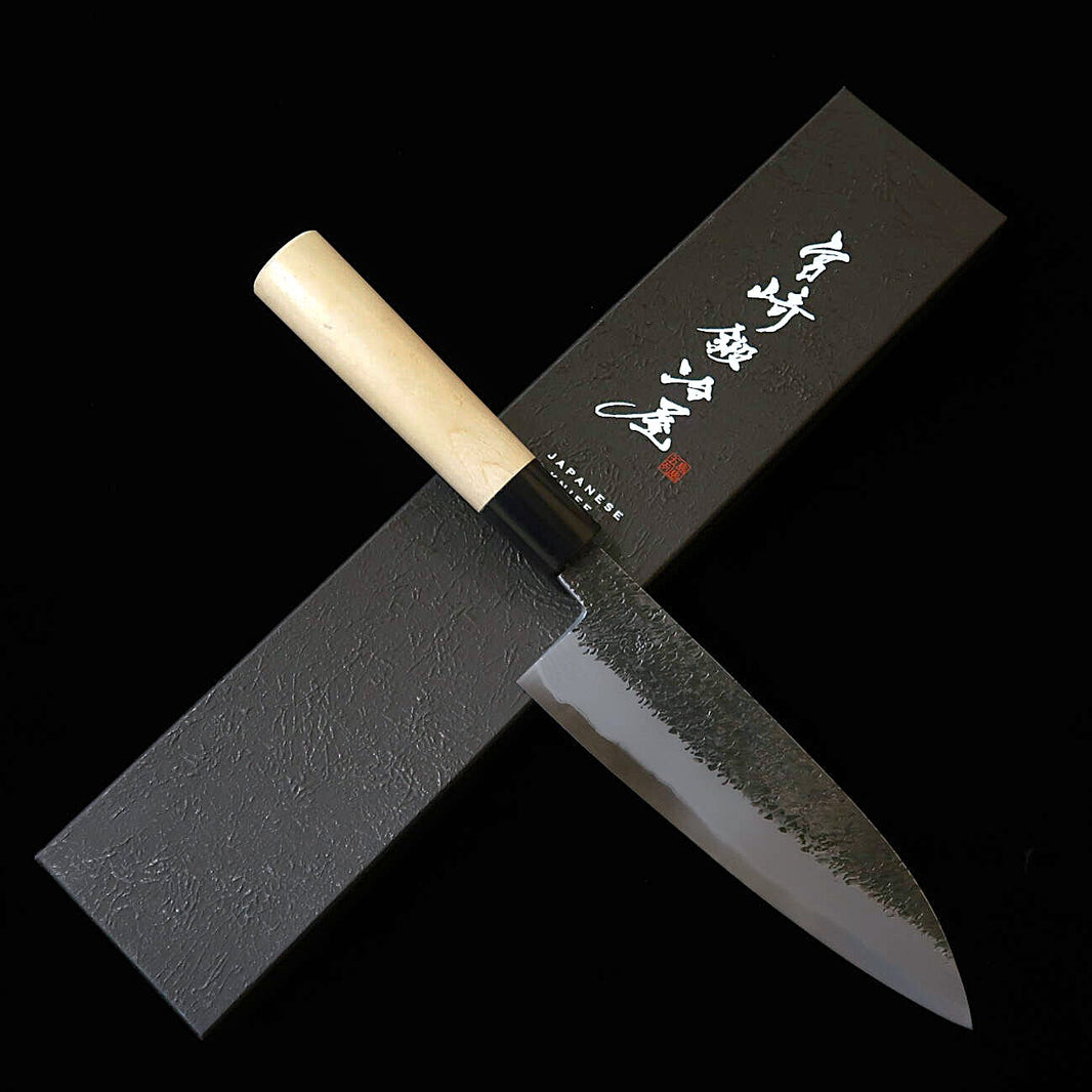 宮崎鍛冶屋  MIYAZAKI KAJIYA  青紙二号 多層軟鉄本割込 -椿- 牛刀 -栗型朴柄 (200mm)