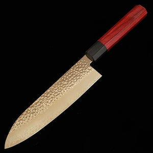 V.ROAD  濃州正恒作 Nosyu Masatsune 三徳 VG10 鎚目 33層ダマスカス 積層強化柄 赤×黒（180mm）