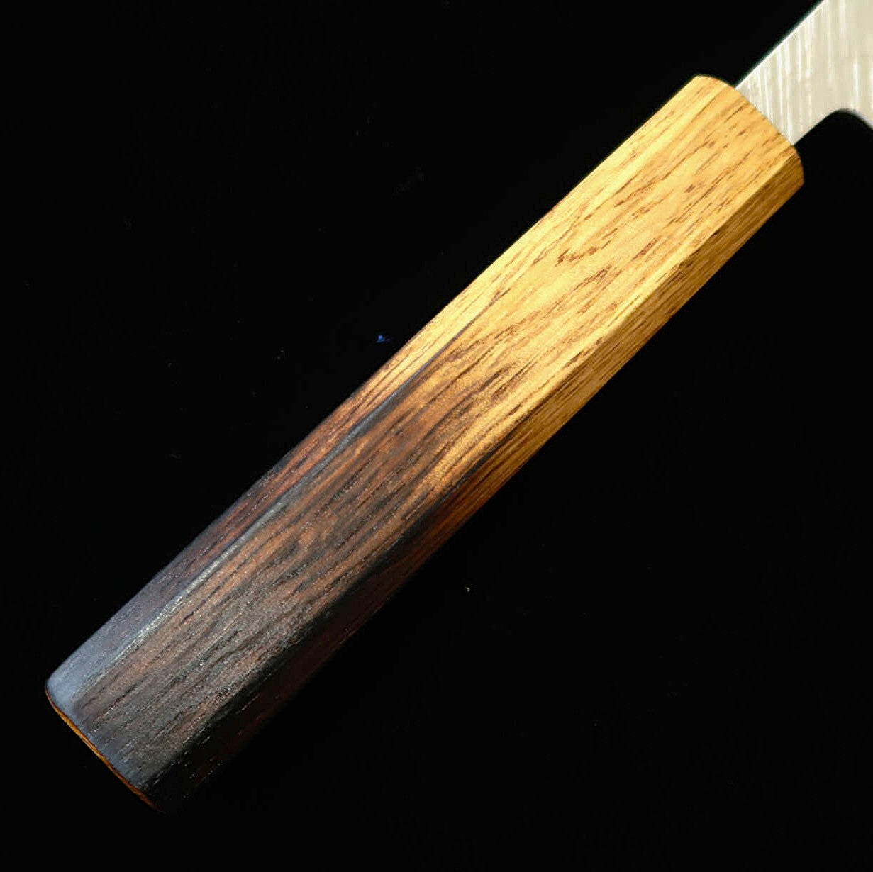 Miyazaki Kajiya (MIYAZAKI KAJIYA) Silver Paper No. 3 Hammered Damascus Subzero - Camellia - Culture - Burnt Lacquer Oak Handle (180mm)