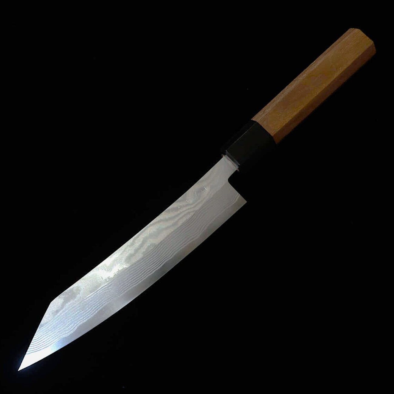 宮崎鍛冶屋  MIYAZAKI KAJIYA 銀紙三号 鎚目ダマスカス サブゼロ - 椿 - 切付ペティ - 胡桃八角柄（170mm）