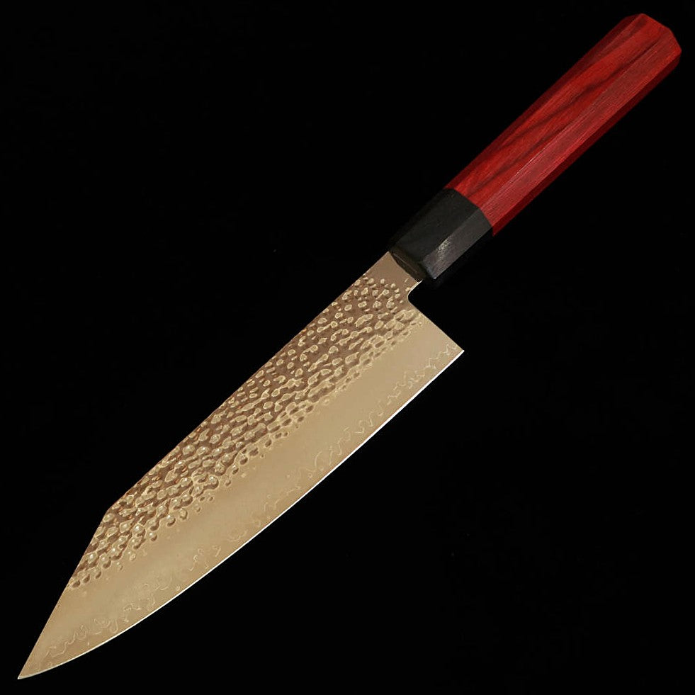V.ROAD Nosyu Masamune Kiritsuke, VG10 Tsuchime 33-Layer Damascus, Laminated Reinforced Handle Red x Black (180mm)