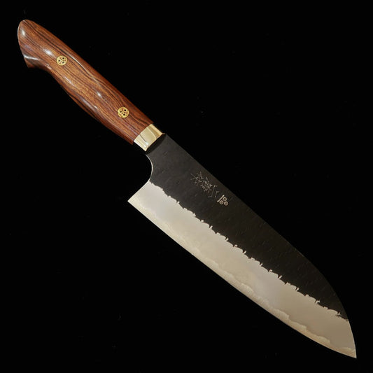 Couteau Gyuto NIGARA, Acier SG2 Kurouchi Tsuchime, Manche en Ironwood (210 mm)