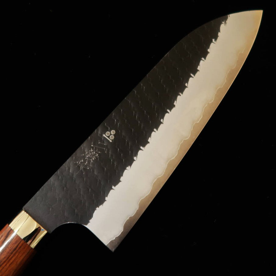 Couteau Gyuto NIGARA, Acier SG2 Kurouchi Tsuchime, Manche en Ironwood (210 mm)