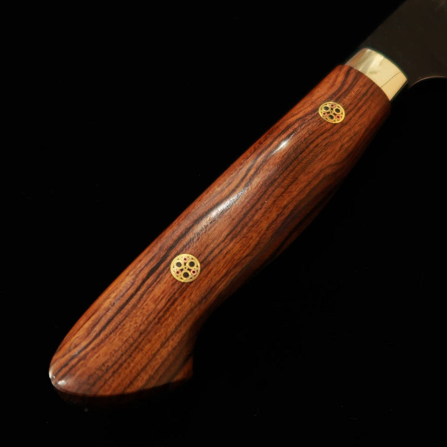 Couteau Gyuto NIGARA, Acier SG2 Kurouchi Tsuchime, Manche en Ironwood (210 mm)