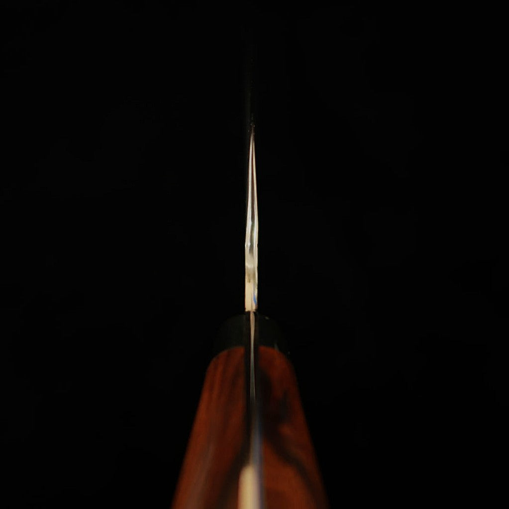 Couteau Gyuto NIGARA, Acier SG2 Kurouchi Tsuchime, Manche en Ironwood (210 mm)