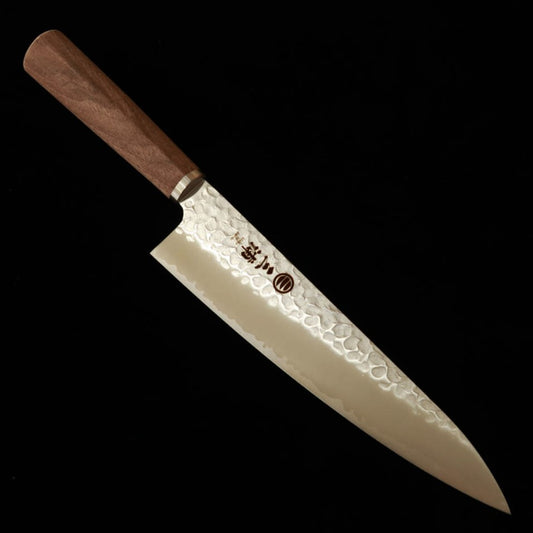 MIURA Gyuto Knife – VG10 Tsuchime (Hammered), Walnut Handle (200mm)