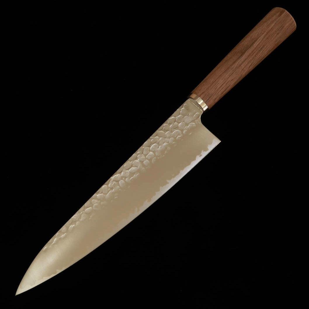 MIURA Gyuto Knife – VG10 Tsuchime (Hammered), Walnut Handle (200mm)