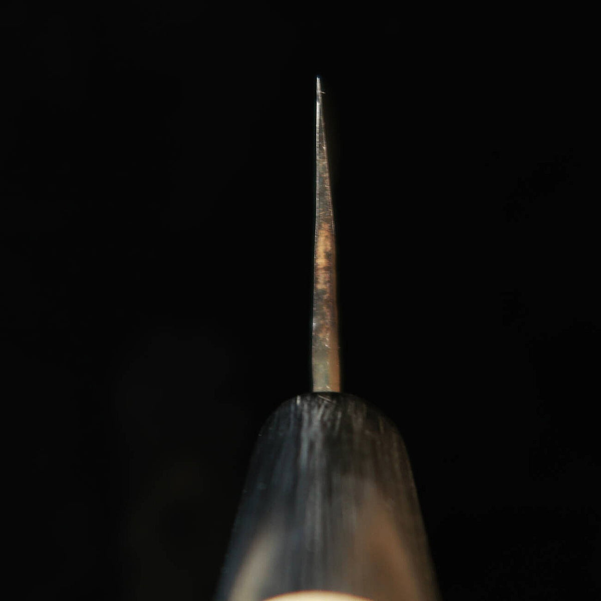 MIURA Forged Nakiri, Shirogami no. 2, Kurouchi with Water Buffalo Horn Handle (170mm)