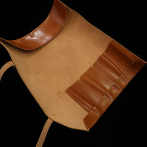 Leather Knife Roll Long Lasteing Leather 4 Colors 4P (Bordeaux/Brown/Navy/Black)