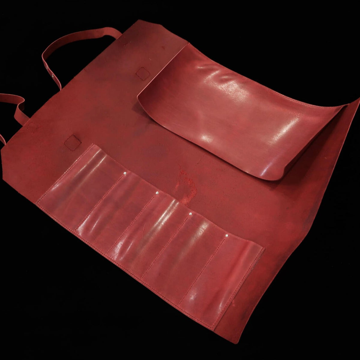 Leather Knife Roll Long Lasteing Leather 4 Colors 4P (Bordeaux/Brown/Navy/Black)