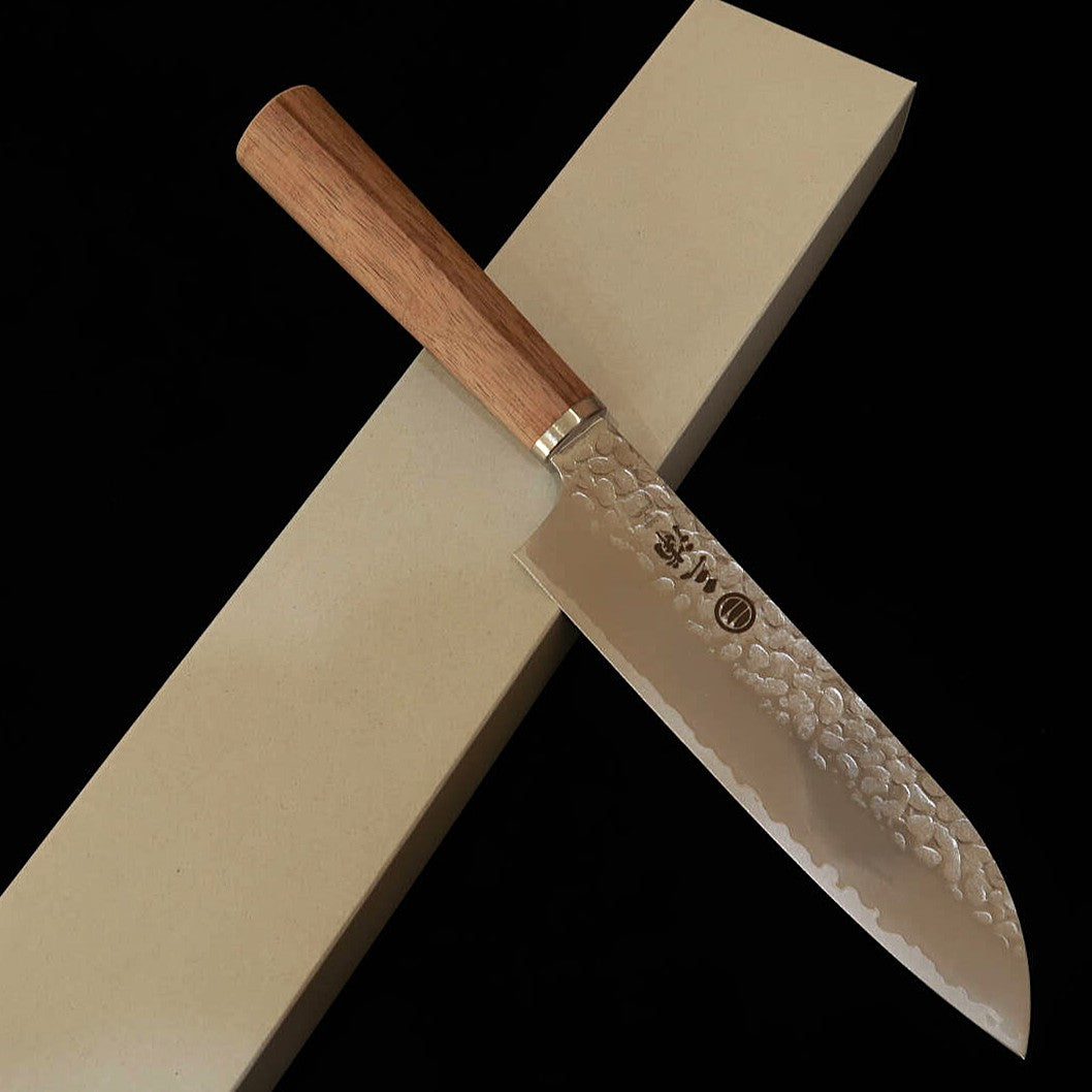 MIURA Santoku, VG10, Tsuchime, Walnut Handle (165mm)