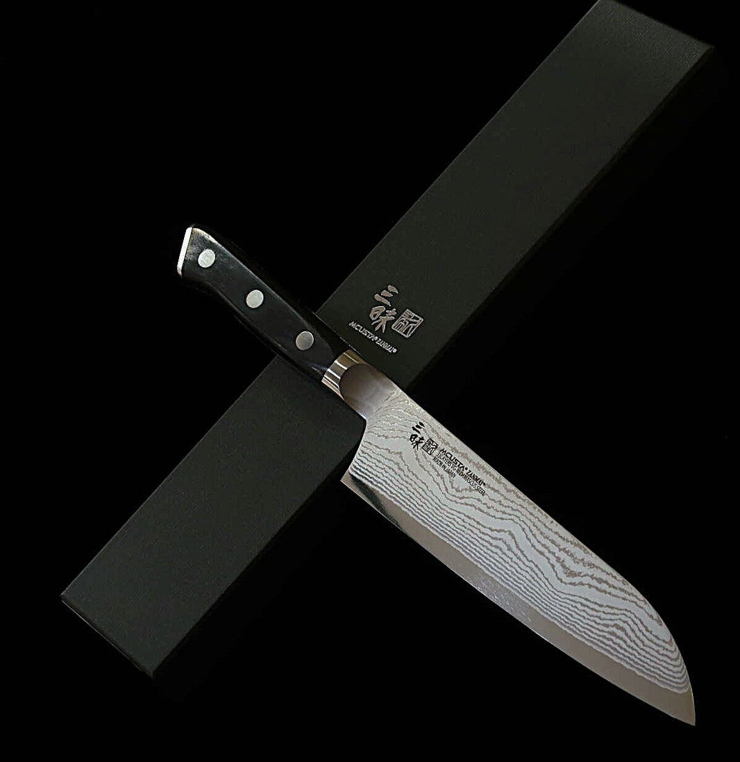 [Nouveau standard] MCUSTA ZANMAI Zanmai Classic 3 Damas – santoku noir (180 mm)