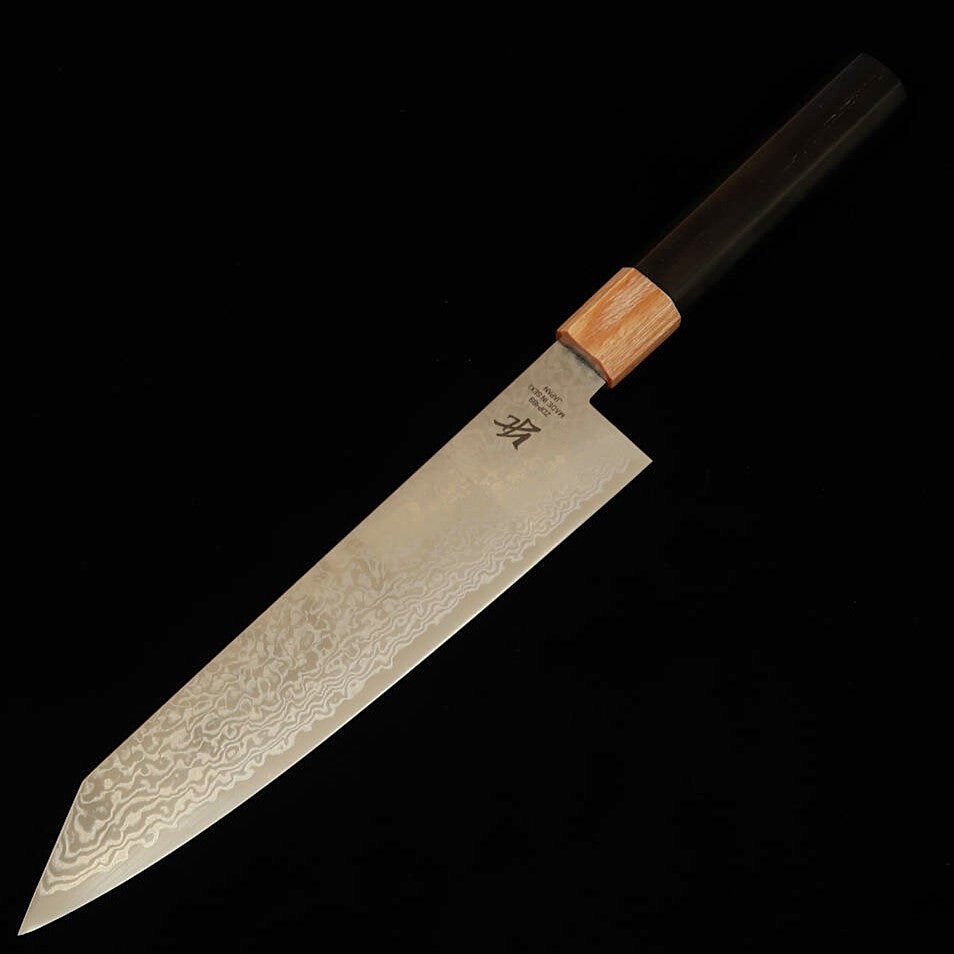 MIURA Kiritsuke Gyuto, ZDP189 Damascus Shot Finish, Octagonal Pakkawood Handle (210mm)