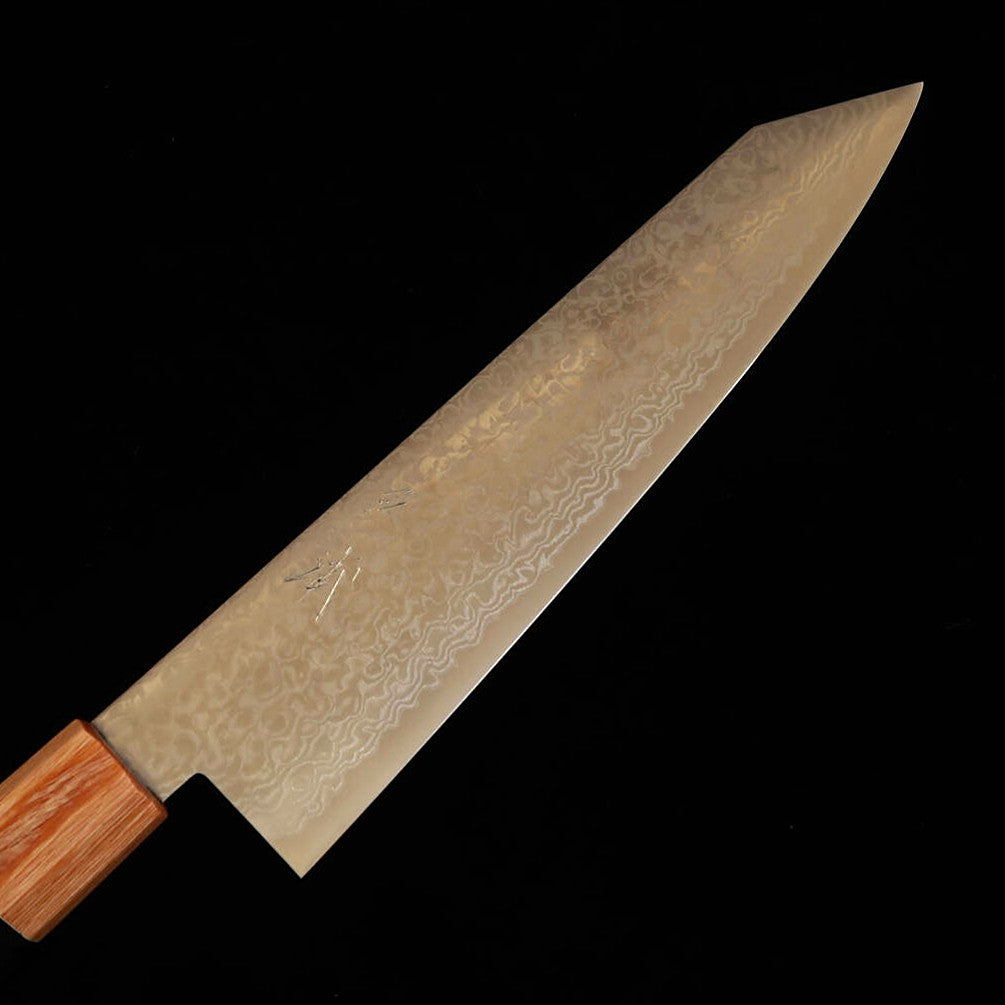 MIURA Kiritsuke Gyuto, ZDP189 Damascus Shot Finish, Octagonal Pakkawood Handle (210mm)