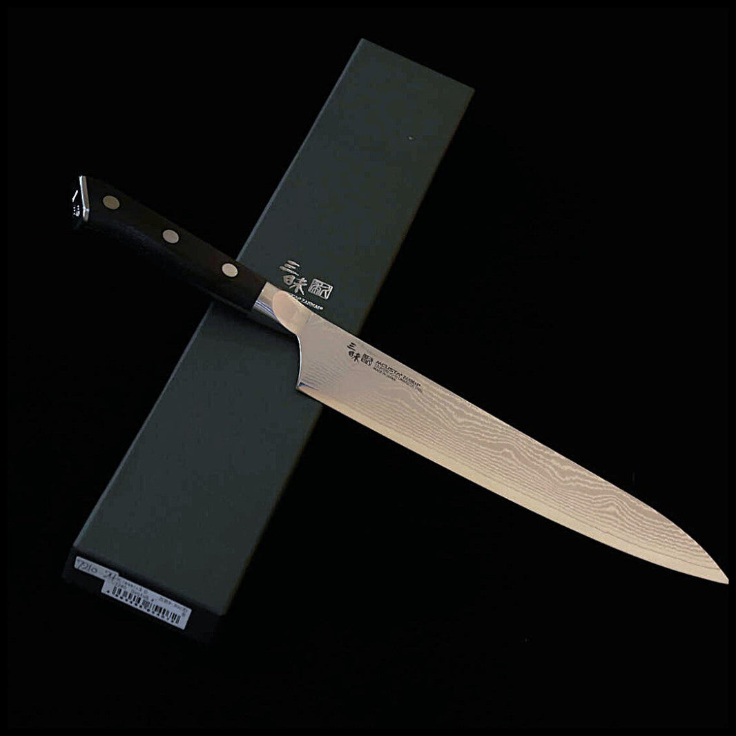 [Novo padrão] MCUSTA ZANMAI Classic III Damascus gyuto preto (180/210/240 mm)