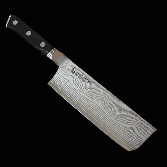 [New Standard] ZANMAI MCUSTA Classic 3 Damascus Nakiri Knife, Black (165mm)