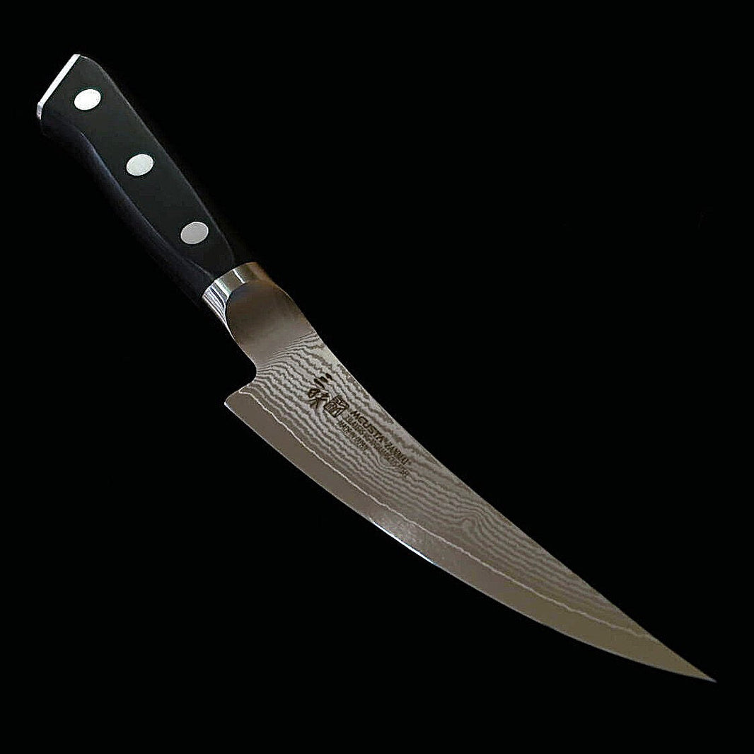 [New Standard] ZANMAI MCUSTA Boning Knife, Classic 3 Damascus Black (165mm)