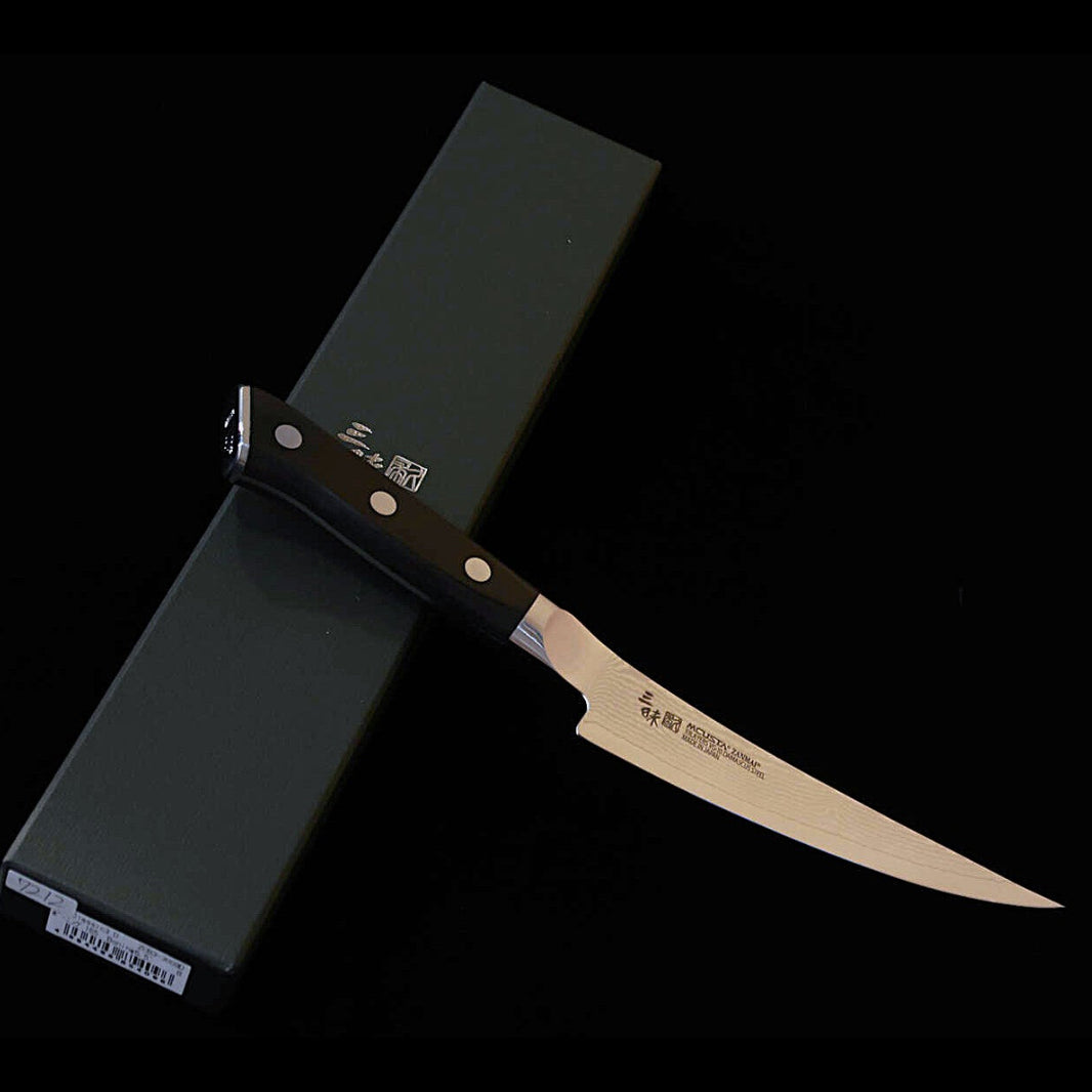 [New Standard] ZANMAI MCUSTA Boning Knife, Classic 3 Damascus Black (165mm)