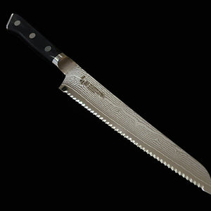 【新定番】三昧MCUSTA ZANMAI クラシック3ダマスカス　パン切 黒　(230mm)