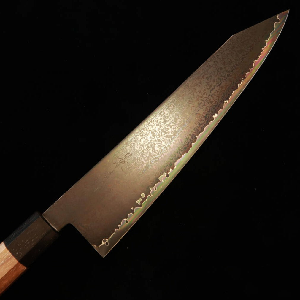 Gyuto Kirituke KAGEKIYO VG-10 Damasco Black cabo octogonal de nogueira (210/240mm)