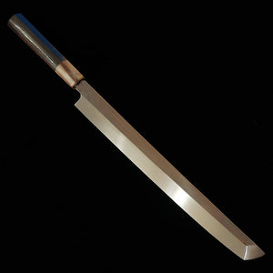 Suisin by Yoshikazu Ikeda Aogami No. 2, Honyaki, Sakemaru Takohiki, wtih Ebony octagonal handle and Paulownia sheath (270mm)