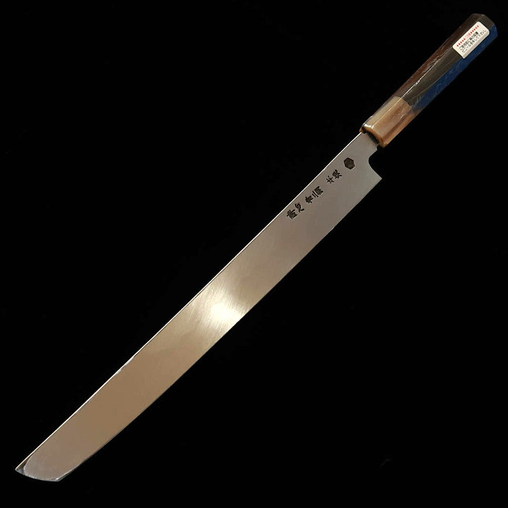 SUISIN Miwa Ikeda Aogami n°2 Takohiki pointe ronde trempe intégrale Manche octogonal ébène Fourreau magnolia (270 mm)