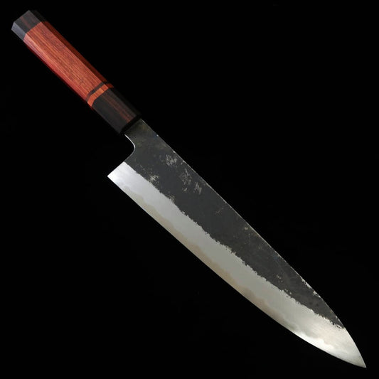 Gyuto MIURA Itadaki Shirogami No. 2 Black Finish Bubinga Handle (240mm)