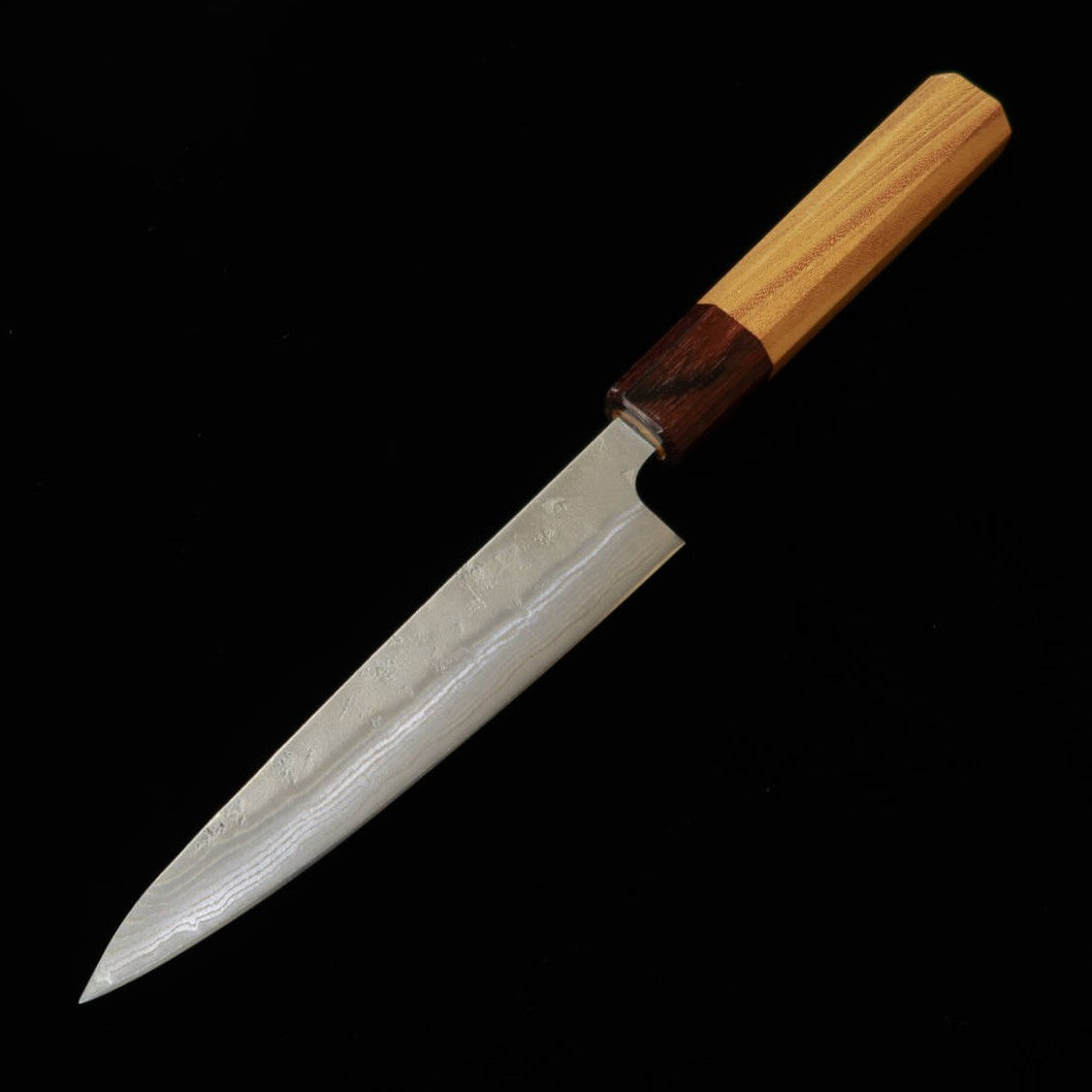 三浦MIURA ペティ スウェーデン鋼 梨地 ダマスカス 欅八角柄（135mm）