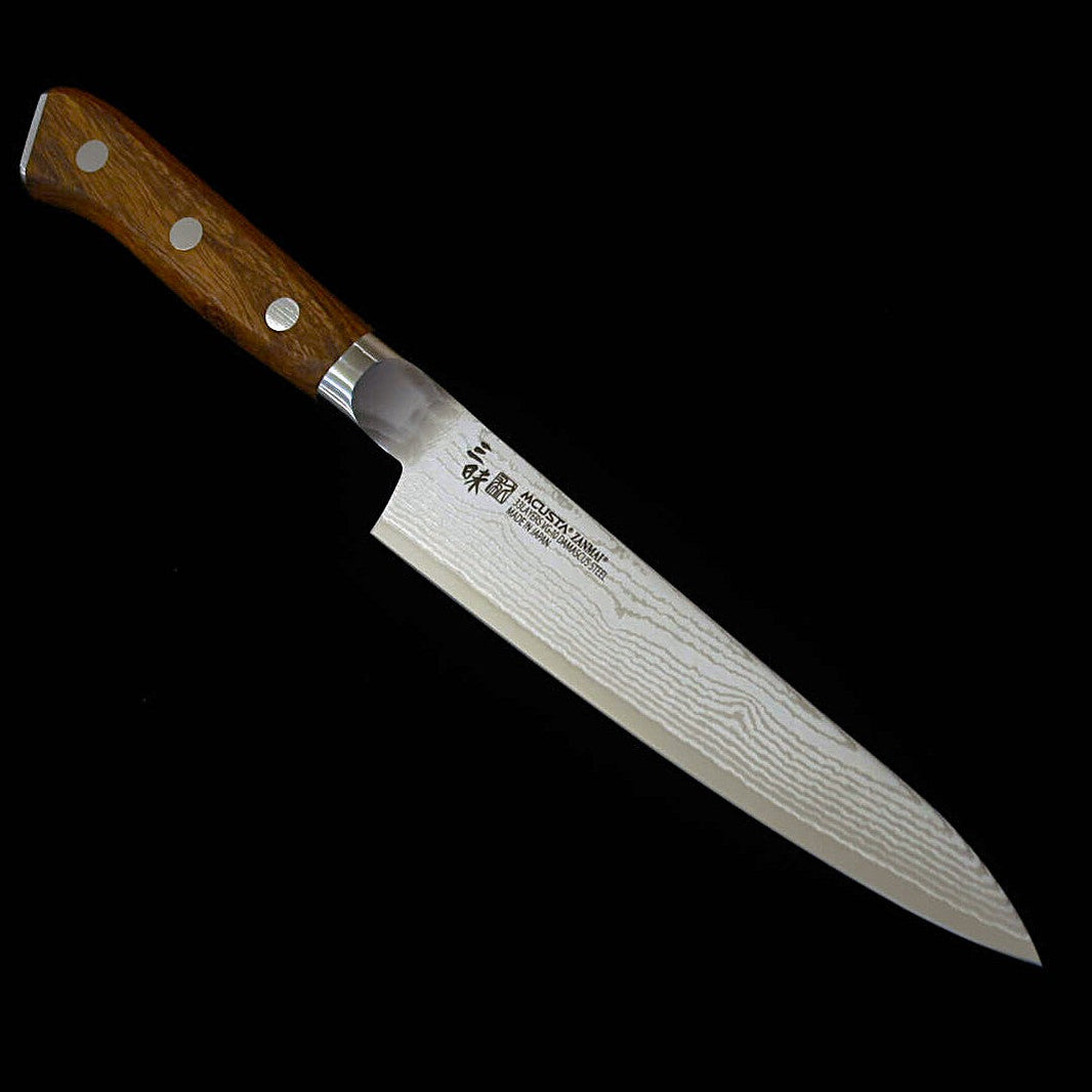 [Novo padrão] MCUSTA ZANMAI Zanmai Classic III Damasco Petty Ironwood (110/150 mm)