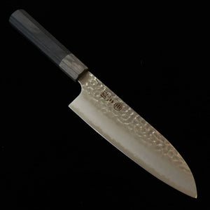 MIURA Santoku HAP40, finition martelée, manche octogonal en contreplaqué gris (165 mm)