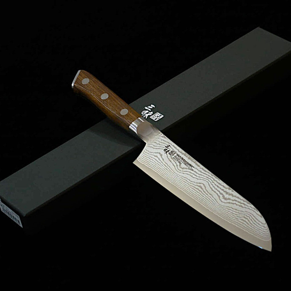 【新定番】三昧MCUSTA ZANMAI クラシック3ダマスカス　三徳  アイアンウッド　(180mm)