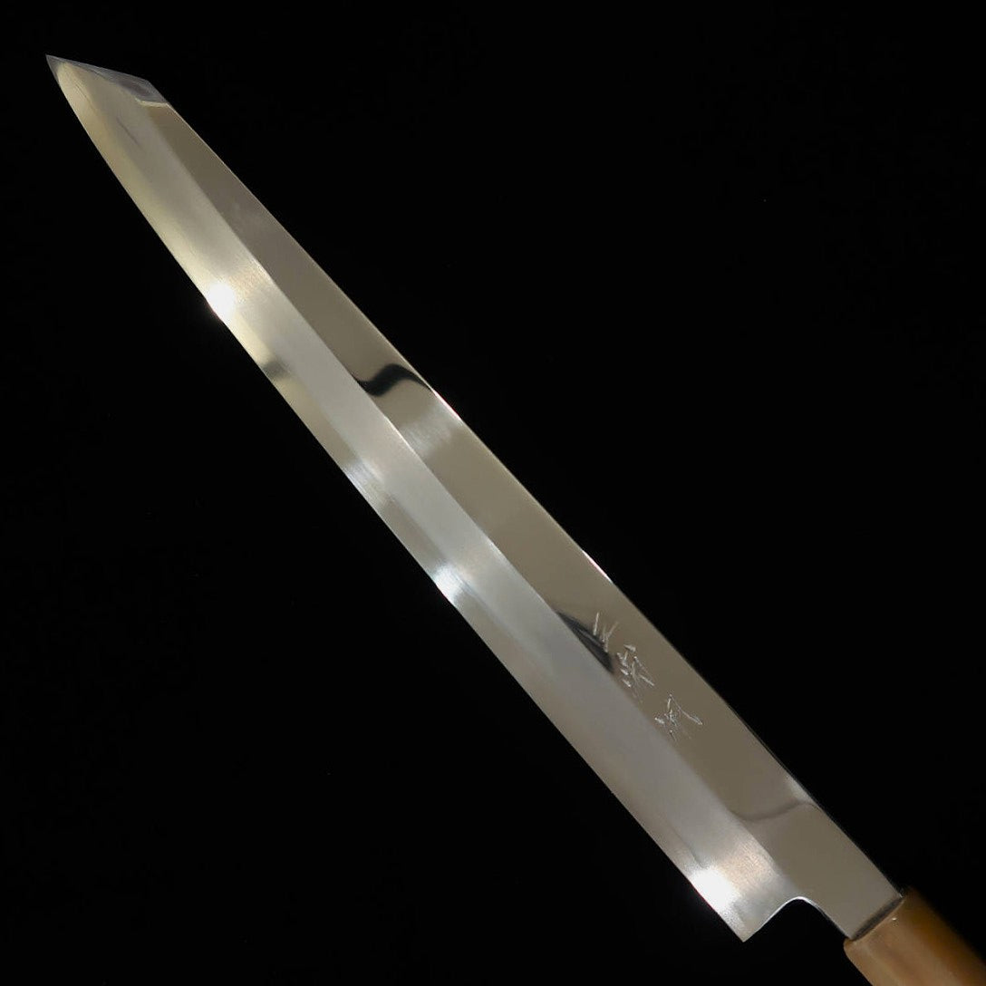 MIURA Kiritsuke Yanagiba Obidama for Left Handed Ginsan Mirror Finish Brazilian Karin Handle (300mm)