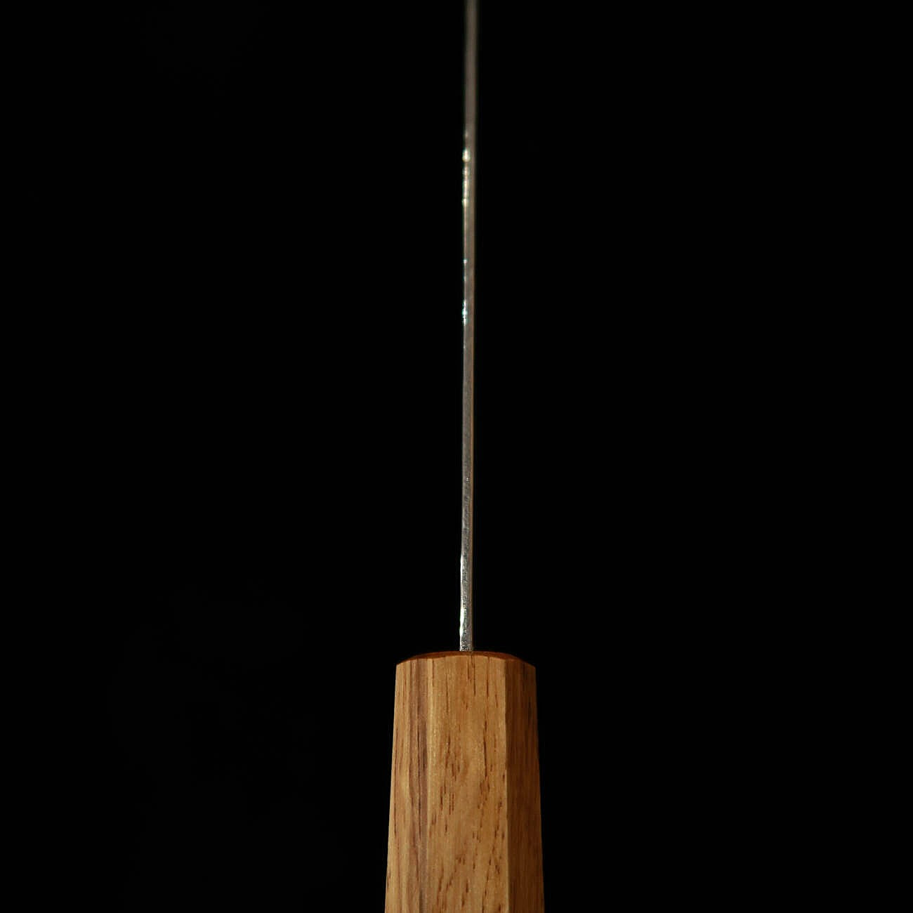 三浦MIURA 三徳 銀紙三号 縄目 ダマスカス 透明 樫八角柄（165mm）