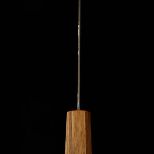 三浦MIURA 三徳 銀紙三号 縄目 ダマスカス 透明 樫八角柄（165mm）