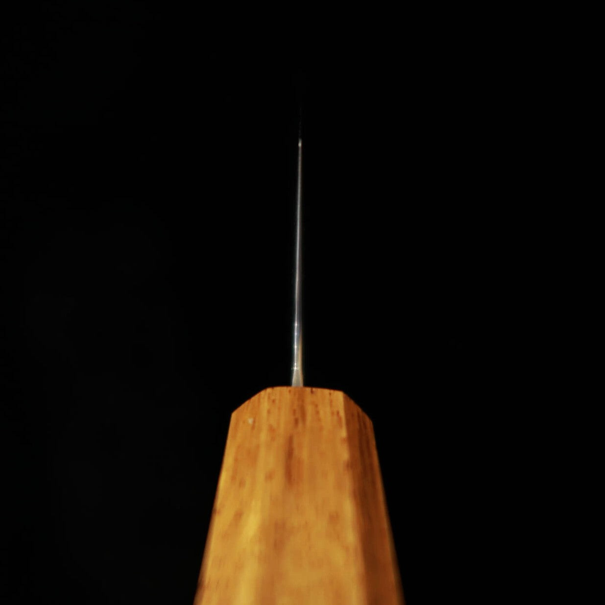 三浦MIURA 三徳 銀紙三号 縄目 ダマスカス 透明 樫八角柄（165mm）