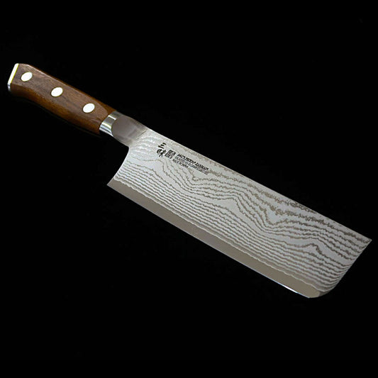 (New Classic) ZANMAI MCUSTA Classic 3 Damascus Nakiri with Ironwood Handle (165mm)