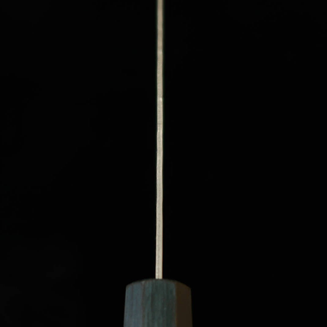 三浦MIURA 三徳 スウェーデン鋼　梨地　ダマスカス　藍八角柄（165mm）